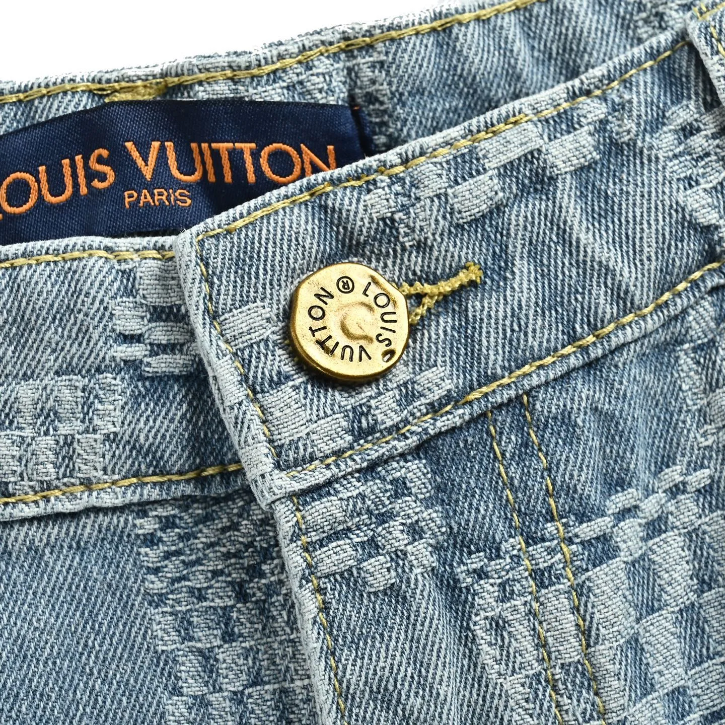 Louis Vuitton/Louis Vuitton checkerboard suit denim shorts